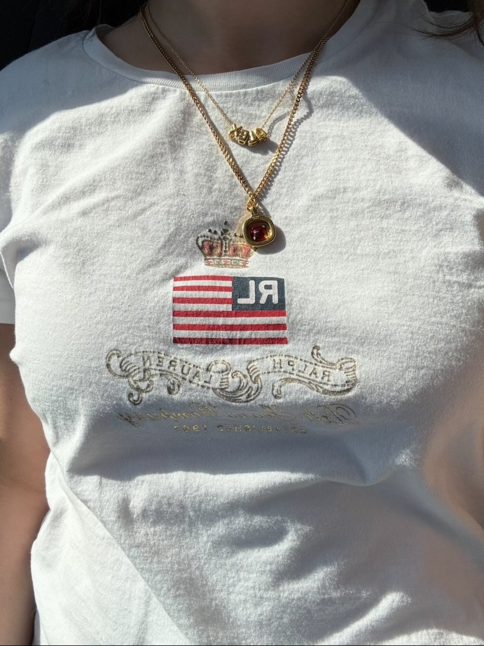 100% Cotton Vintage Polo Ralph Lauren White Tee